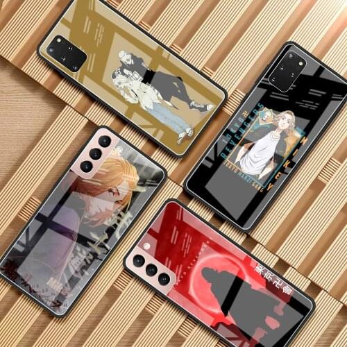 Tempered Glass Case for Samsung S20 FE S21 S10 S9 S8 For Galaxy Note 10 Plus 8 20 Ultra 9 Phone Cover Anime Tokyo Revengers