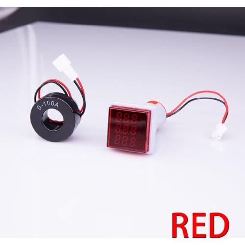 ST17VAH 3 In 1 Voltmeter Ammeter At Hz Digital Voltage Indicator AC 60-500V 0-100A 20-75Hz 3 In 1 Indicator