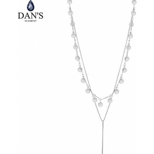 DANS Element Brand 2 Colors Real Copper Fashion Water Drop Tassel Pendant Necklace for Women Valentine Gift 134451