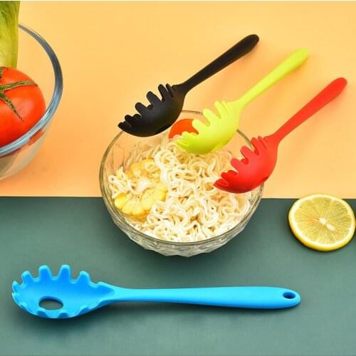 Long Handle Silicone Noodles Scoop Home Sipplies Cooking Tools Gadgets Leaky Spoon Spaghetti Tools Kitchen Accessories