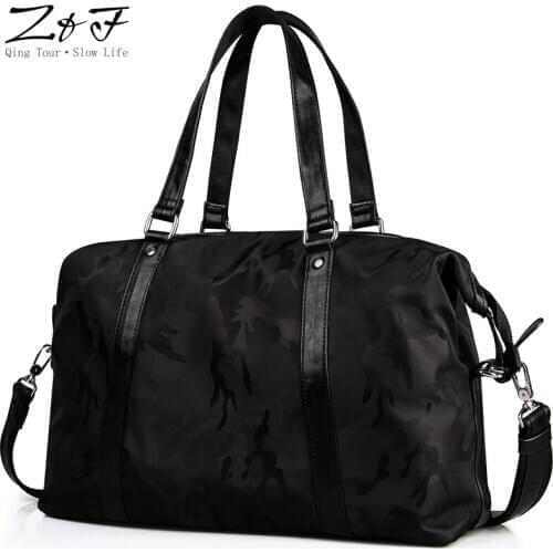 Travel bag, handbag, waterproof nylon camouflage, large capacity luggage bag, one shoulder, cross body exercise bag