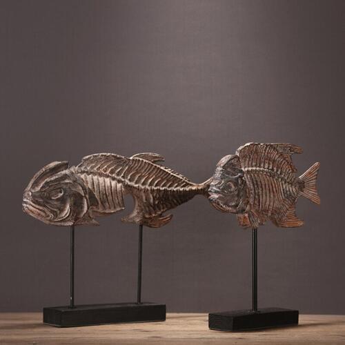 European creative fossil marine fish fishbone soft outfit simulation model of the home decoration Home Furnishing study bookcase