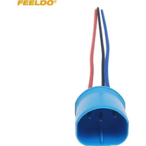 FEELDO 1PC Car Headlight 9004 9007 Male Adapter LED Bulb Lamp Light Wire Connector Plug Socket Holder Cable #MX5975