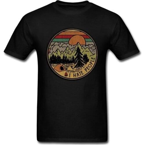 Camping I Hate People I Love Camping T Shirt Black Cotton Men Cartoon t shirt men Unisex New Fashion tshirt Loose