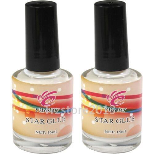 2 pcs Galaxy Star Glue Adhesive for Foil Sticker Nail Art Transfer Tips 15ml