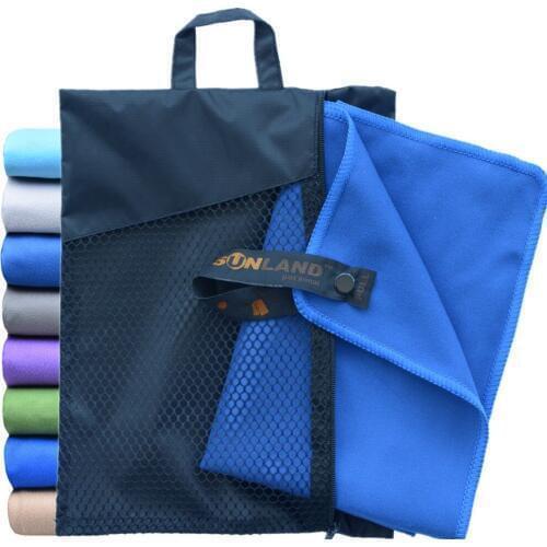 Compact Lightweight Microfiber Travel Towel Sports Camping Swim Sheet Beach Towel With Carry Bag Fast Drying 100cmx180cm One Pcs