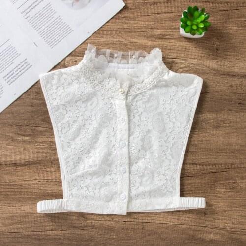 Women Girls Lace Detachable Fake Collar Ruffles Lapel Shawl Shoulder Wrap Shirt Daily Faux Cols China Garment