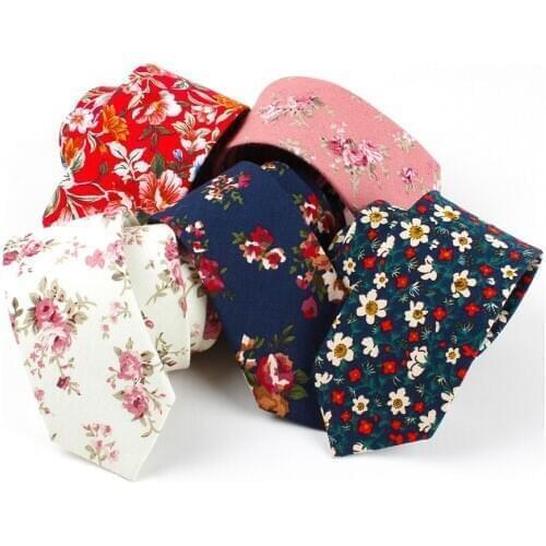 Linbaiway 6cm Cotton Necktie for Mens Fashion Classic Mens Flower Ties Bridegroom Party Dress Wedding Neck Tie Custom Logo