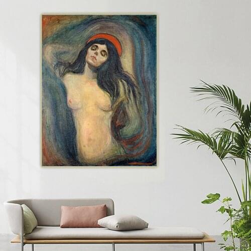 Madonna, 1894, by Edvard Munch Canvas Oil Painting Artwork Aesthetic Picture Poster Wall Backdrop Hanging Decor Home Decoration