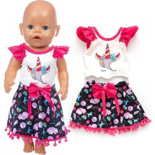 2020 New Fashionable flower skirt Doll Clothes Fit For 43cm baby Doll clothes reborn Doll Accessories
