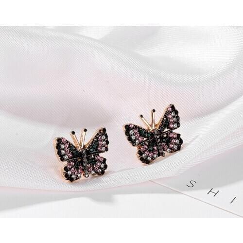 Fashion funny butterfly zircon earrings vintage korean aesthetic ear rings for women bohemian luxury jewelry accessori donna