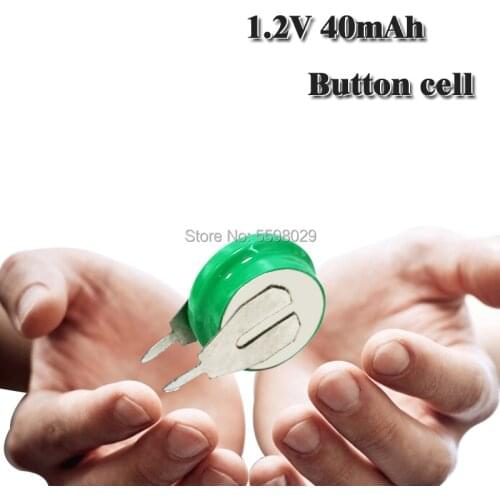 1.2v 40mAh NI-MH rechargeable battery button cell coin cell battery With Welding Pins For LED lamps Earphones