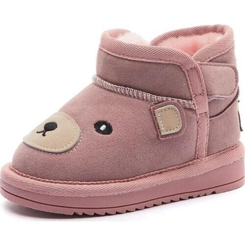 Size 21-30 Children Boots Warm Fur Kids Winter Boots Cartoon Pattern Toddler Boots Unisex Boys Girls Snow Boots