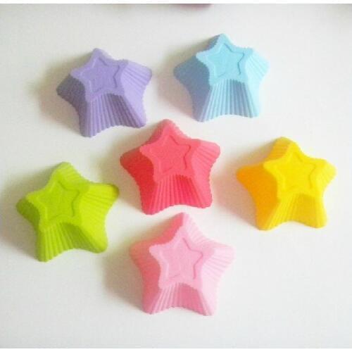 Star-shaped Silicone Muffin Cake Cupcake Cup Cake Mould Case Bakeware Maker Mold Tray Baking Jumbo