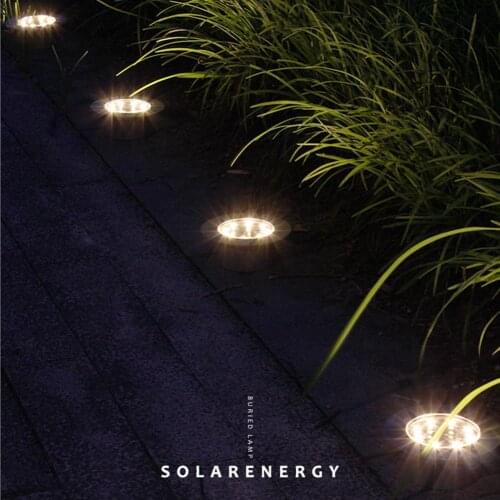8 LED Solar Garden Underground Light Outdoor IP65 Waterproof Ground Buried Lamps for Courtyard Pathway Lawn Patio Garden Decor