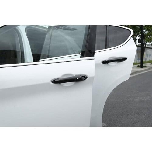 Carbon Fiber ABS 8Pcs/set Car Exterior Door Handle Grab Cover Trim Sticker Styling For Alfa Romeo Giulia Stelvio 2017