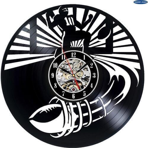 Unique American Football Design Vinyl Record Wall Clock duvar saati
