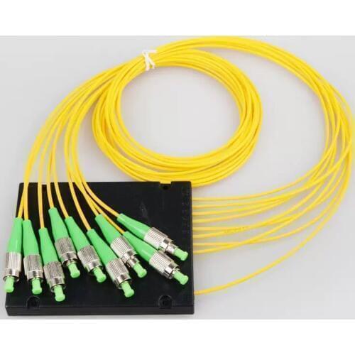 FTTH PLC ABS type FBT PLC 1*8 optical fiber splitter FC/APC 1X8 PLC Singlemode Fiber Optical splitter Free Shipping