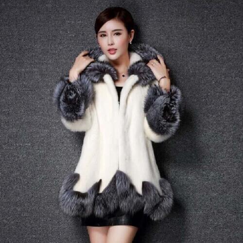 ZADORIN New Luxury Women Long Faux Mink Fur Coat Warm Fur Hooded Vintage Big Hem Winter Overcoat Plus Size White Black Fur Coats