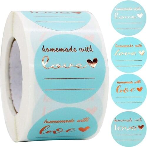 1.5inch blue gold foil hot stamping handmade stickers can be written baking sealing stickers gift packaging decor supply sticker