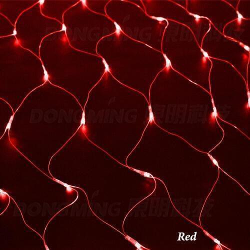 1pcs 220V EU Plug 2*2m 210 LEDs 8 Displays Wedding Decoration LED Christmas Lights String Multi Color Blue Fairy led net Lights