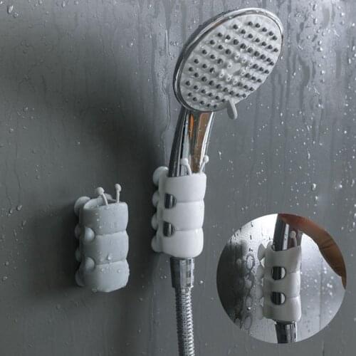 1pc Suction Cup Bracket Silicone Shower Head Bracket Bathroom Supplies Shower Head Holder Rack Wall Mounted Bathroom Accessories