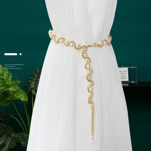 1Piece High Quality Golden Metal Curtain Holder Pearls Style Hook Living Room Holdback Window Curtain Accessories Decoration