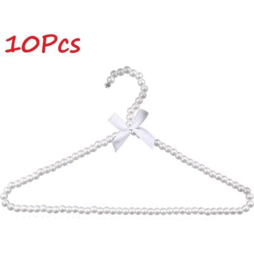 10pcs Elegant Clothes Hanger Plastic Pearl Circle Closet Space Saver Drying Rack Coat Dress Storage Household Wardrobe Organizer