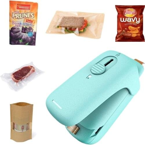 2 In 1 Mini Slide Heat Sealer Portable Capper Food Saver Household Handheld Sealing Packing Machine for Various Plastic Bags