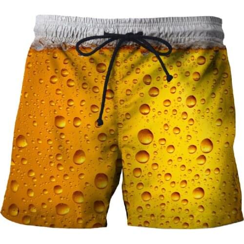 2020 summer beer 3D printing casual beach shorts Mascuino gym street mens resort shorts fashionable sports mens pants