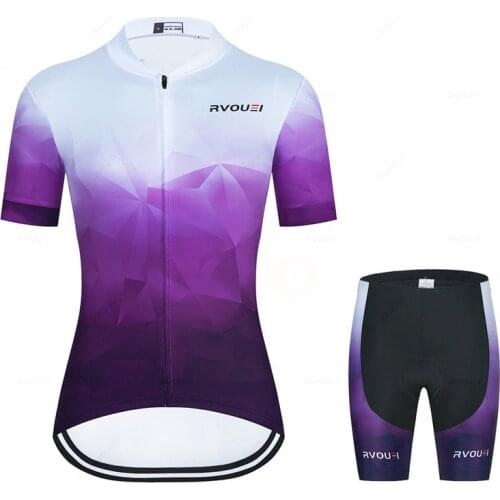 2022 Rvouei Women Cycling Set MTB Bike Clothing Women Racing Bicycle Clothes Ropa Ciclismo Cycling Wear Team Cycling Jersey Set