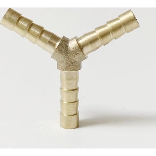 4/5/6/8/10/12/14/16/19mm Hose Barb Brass 3 Way Barbed Pipe Fitting Y Shape Coupler Connector Adapter