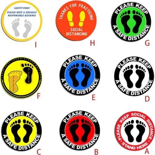 5 Pcs Please Keep Social Separation Signs on the Floor Safety Distance Sticker Marker