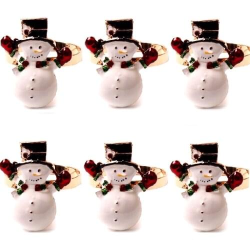 6pcs Christmas table decoration napkin ring snowman napkin ring napkin buckle napkin ring napkin holder