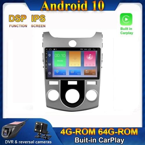 CARPLAY Android 10.0 Car Radio Stereo Player GPS Navigation Multimedia For KIA Cerato 2 Forte 2008-2013 NO DVD