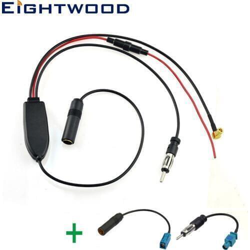 Eightwood Conversion FM/AM to DAB/DAB+/FM/AM Car Radio Aerial Amplifier/Converter/Splitter and Fakra Antenna Adapter Cable