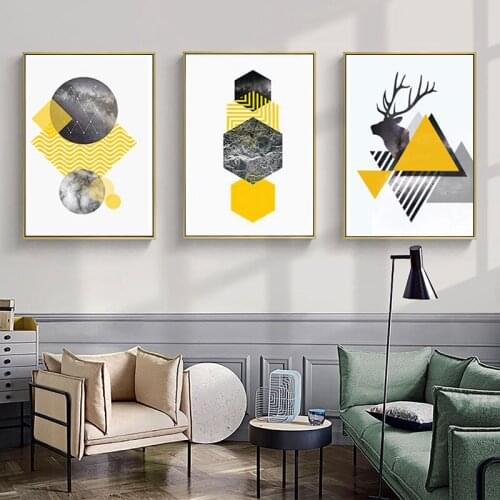 No Framed Geometry Canvas Painting Marble Pattern Poster Painting Wall Art Wall Pictures for Living Room Bedroom Home Decor