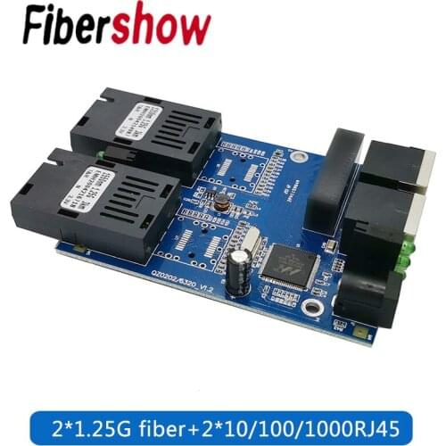 Gigabit Ethernet fiber switch 2 RJ45 UTP 2 SC fiber Gigabit Fiber Optical Media Converter 10/100/1000M 20KM 10 pieces
