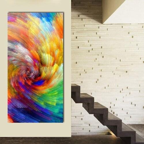 JQHYART Canvas Art Painting Color Vortex Wall Pictures For Living Room Posters And PrintsHome Decor Modern No Frame Painting