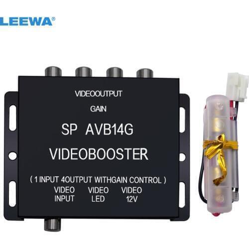 LEEWA 10pcs 12V Auto Car 1 to 4 Output Video Spliter Signal Part For DVD/LCD/TV Monitor Display #CA4499