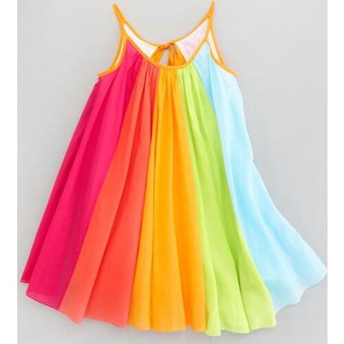 Summer Girl Princess Dress Toddler Kids Baby Girl Princess Clothes Sleeveless Chiffon Tutu Rainbow Dresses For Kids Girl Dress