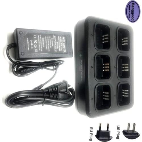 Multifunctional AC/DC Adapter 6-Way Rapid Charger For Motorola CP200 EP450 CP040 CP140 CP180 DP1400 GP3688 PR400 DEP450 Radio