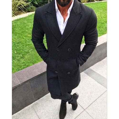 New Style Mens Winter Trench Coat Double Breasted Warm Outwear Long Jacket Formal Overcoat