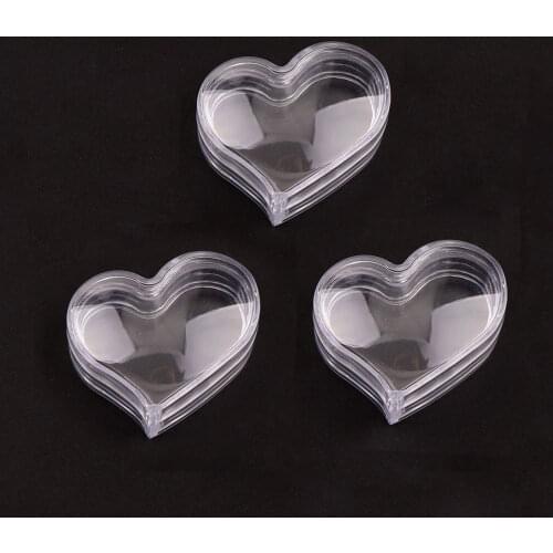 10 x 3g 3ML Empty Small clear transparent heart shape Plastic PS Powder Cream Liquid Jar Case Pot Cosmetic packaging container