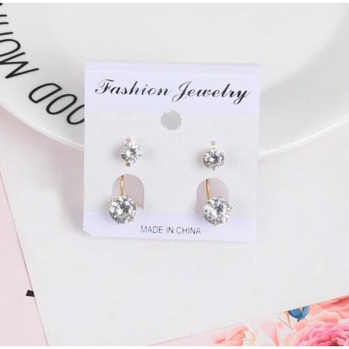 Bettyue Brand Fashion Cheap Charm Simple Cute Cubic Zircon Champagne Gold Color Jewelry Earrings For Woman Wedding Party Gifts