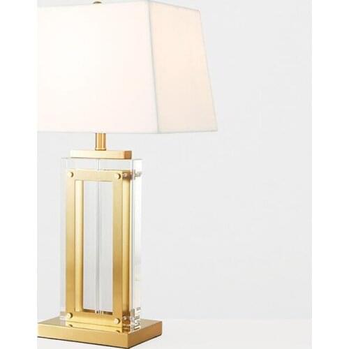 Modern crystal glass table lamp bedroom bedside lamp Nordic living room dining room decorative lighting LED bedside lamp E27