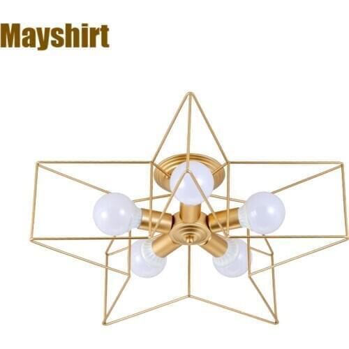 Modern Gold Star Ceiling Lights Led Ceiling Lighting Kitchen Hanging Lamps for Living Room Bedroom Bar Loft Decor Light Fixtures
