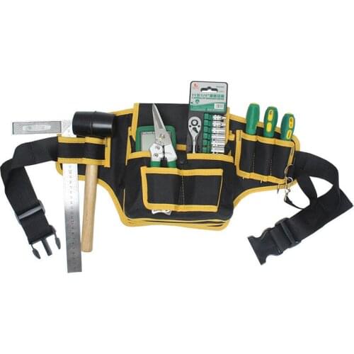 1pc Electrician Oxford Canvas Waterproof Storage Hand Tool Bag Safe Belt Waist Bag Belt Pouch Organizer Repair Tool Storage Bag