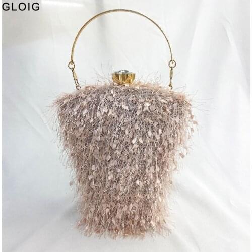 Flower Acrylic Women Evening Bags Tassel Ladies New Design 2021 Small Clutch Metal Luxury Party Handbags
