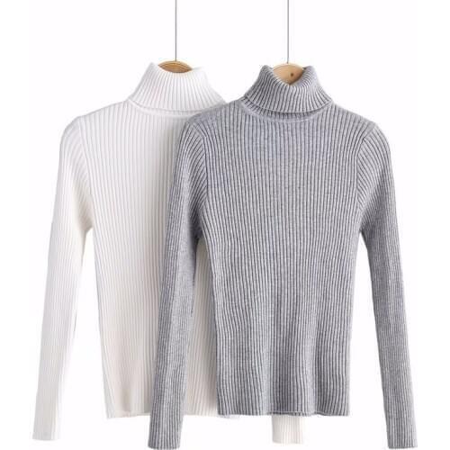Turtleneck Simple Solid Color Style Sweater Women Unadorned Basic Self-cultivation Bottoming Knitted Jumpers Female Spring 2020